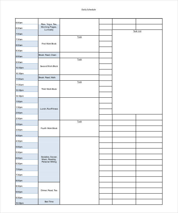 53+ Sample Schedule Templates | Free & Premium Templates