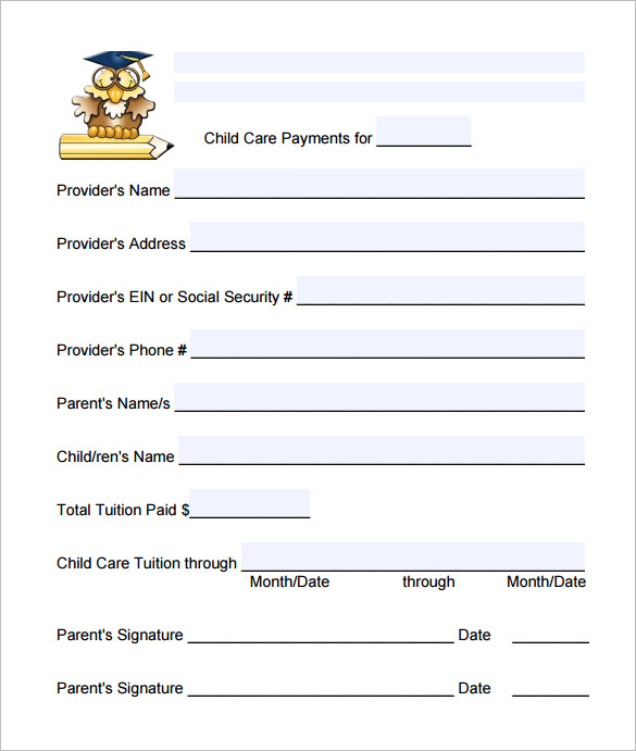 daycare receipts for payment pdf free download