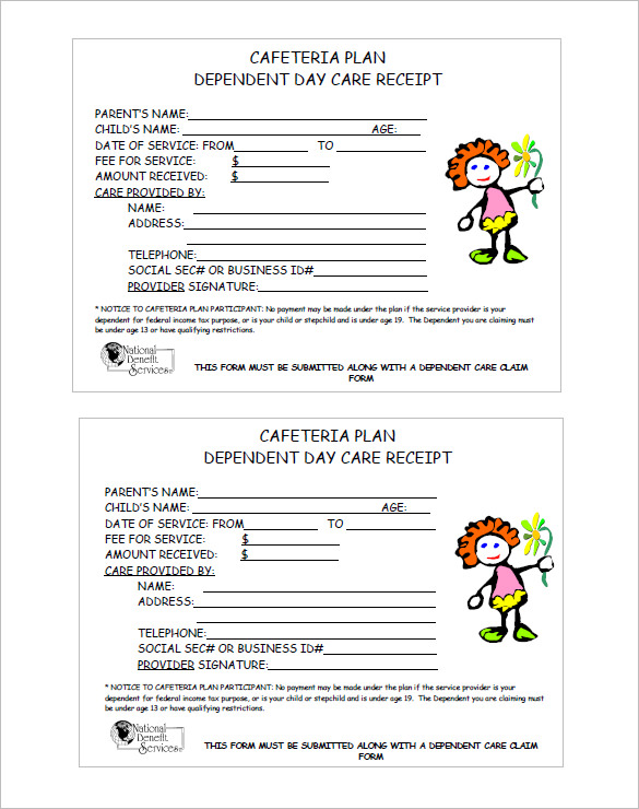 Daycare Printable Forms For Invoice