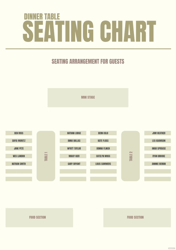 dinner table seating chart