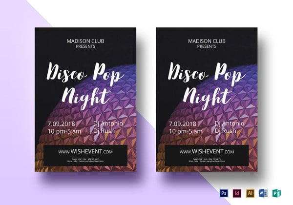 disco pop flyer template