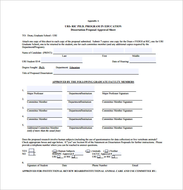 dissertation proposal checklist