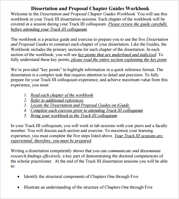 Dissertation findings chapter structure