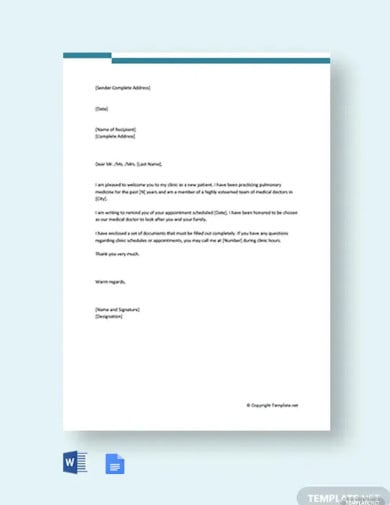 doctor letter for patient template