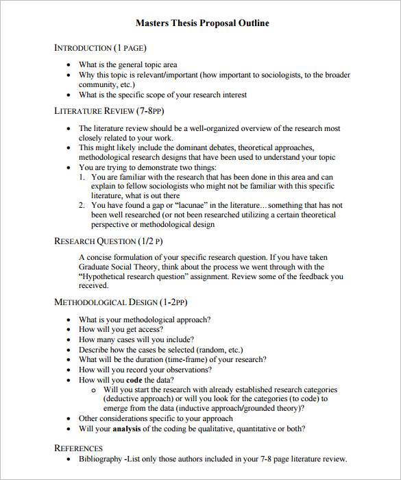 Thesis proposal presentation format