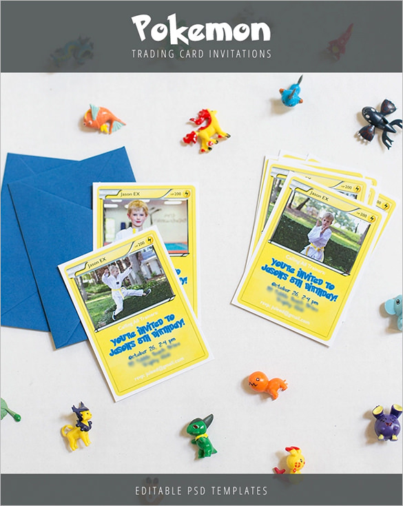 download pokemon trading card invitation template