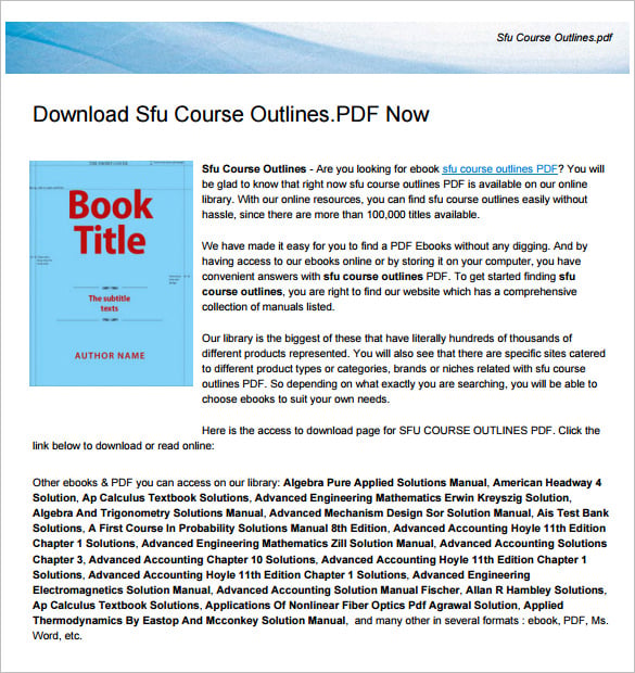 download sfu course outlines pdf