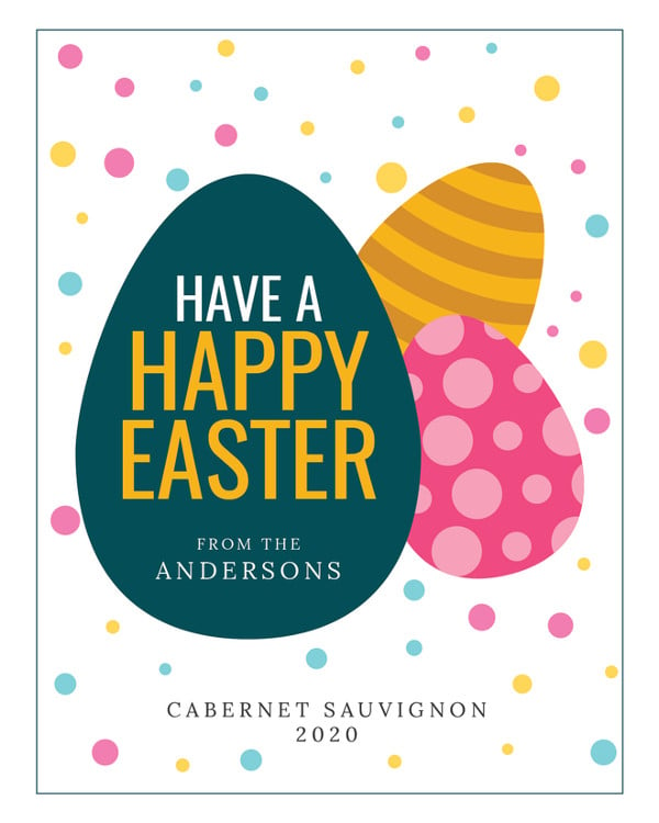 easter wine label template