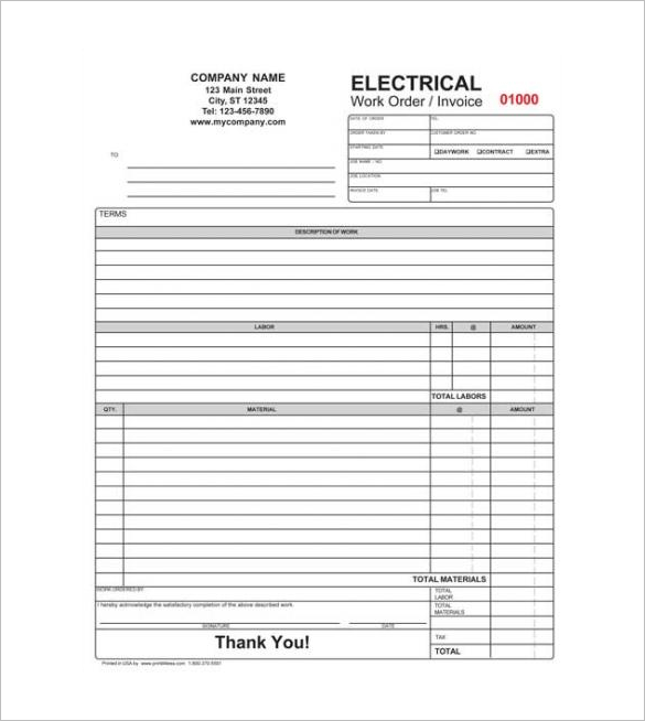 invoice roofing for DOC, Free   PDF  Excel, 18  Receipt Templates Contractor