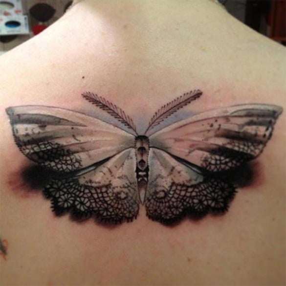 elegant 3d butterfly tattoo design