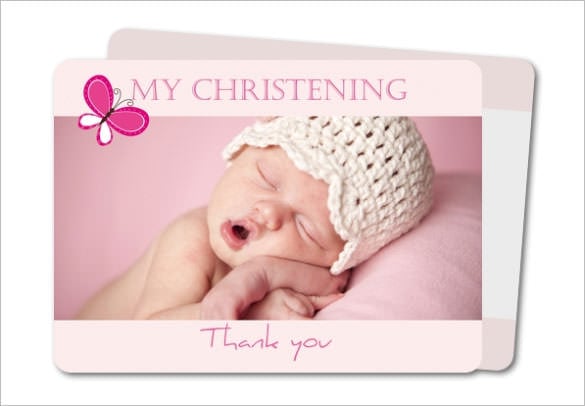 elegant stripes thank you card for baby