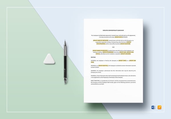 employee confidentiality agreement template