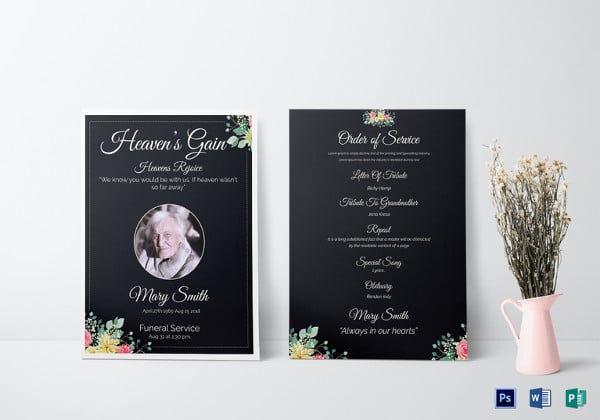 eulogy funeral invitation card template