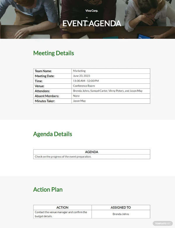 event agenda template