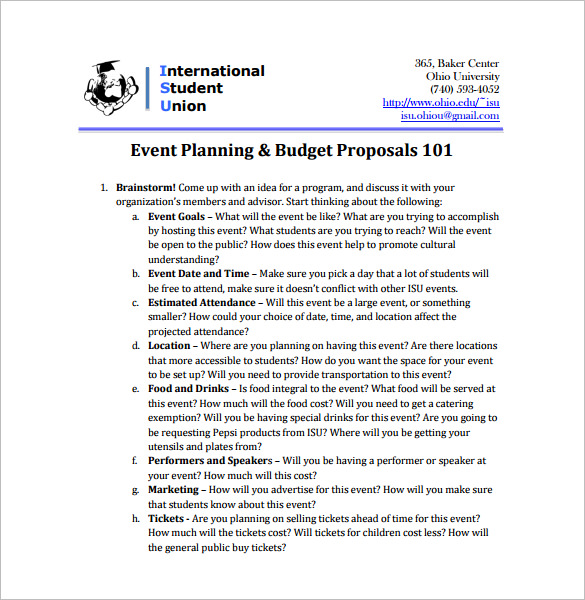 Event Proposal Templates 14 Free Word Excel PDF Formats Samples 