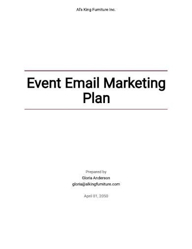 event email marketing plan template
