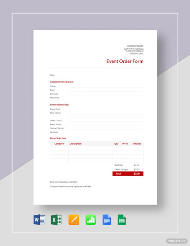 40+ Order Template - Word, Excel, PDF