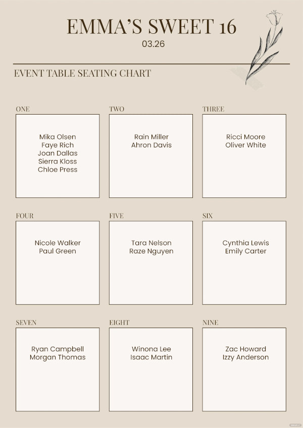 Table Seating Chart Template – 22+ Free Sample, Example, Format Download!