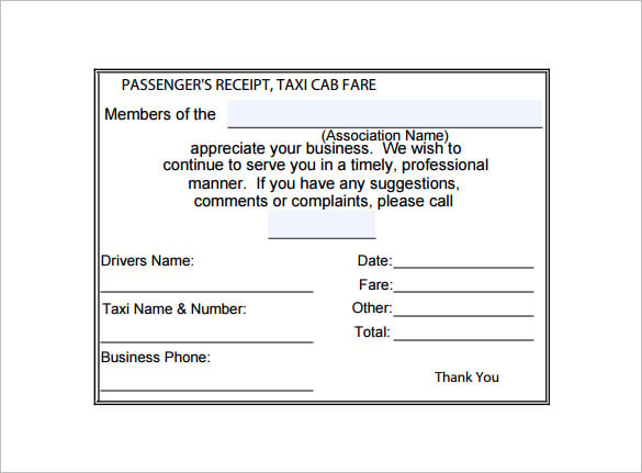 example of a taxi receipt free download