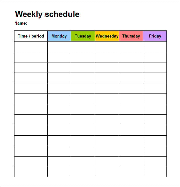 excel work schedule template weekly blank template