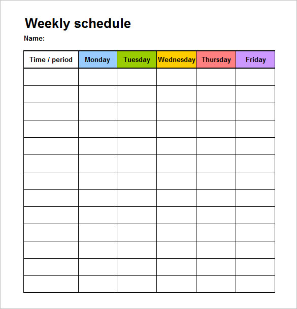 excel work schedule template weekly blank template