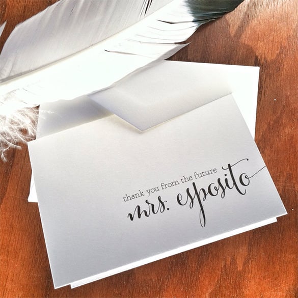 excellent bridal shower thank you card
