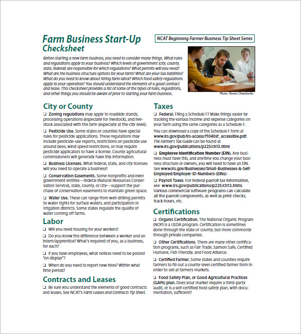 farm business startup business plan template