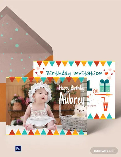 first birthday invitation card template