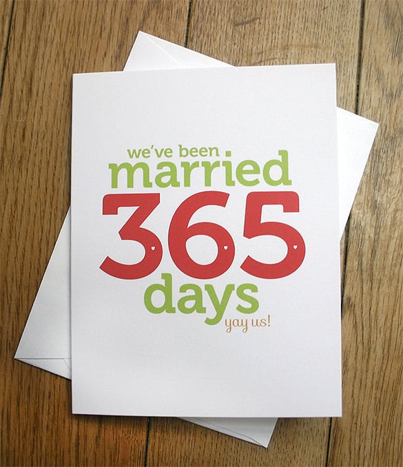 first wedding anniversary card template