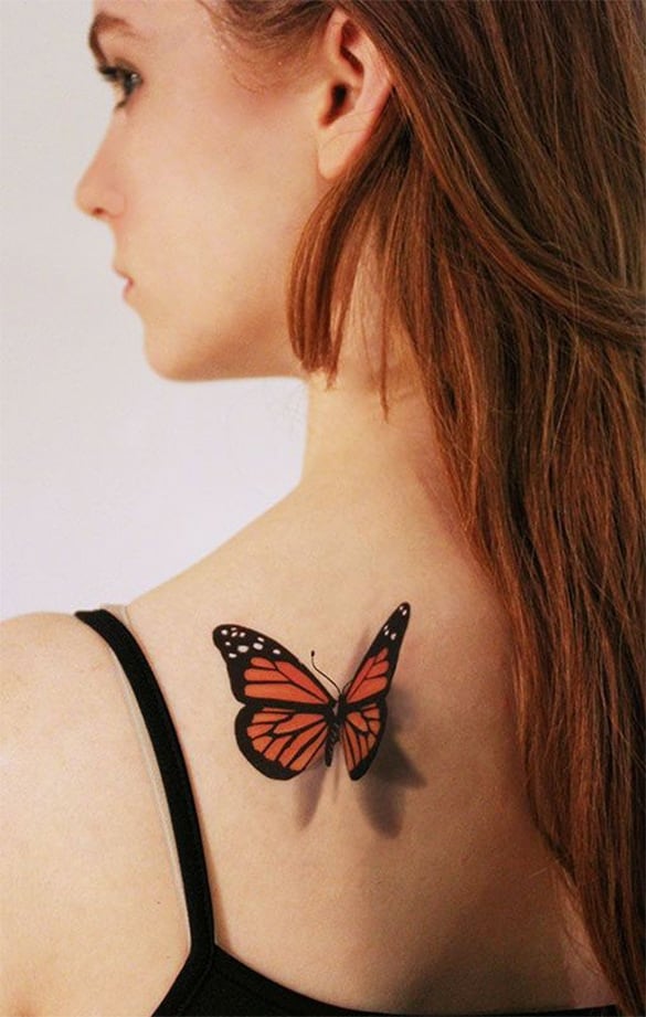 flawless 3d butterfly tattoo design