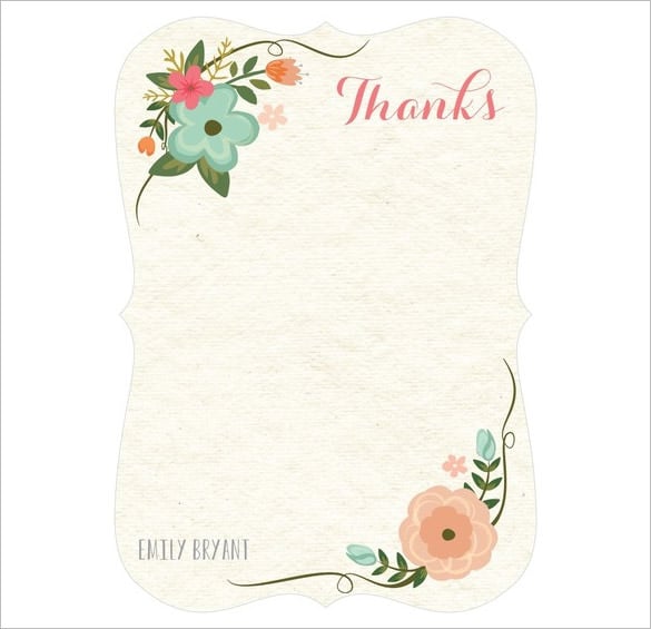 flowery accolade thank you card design