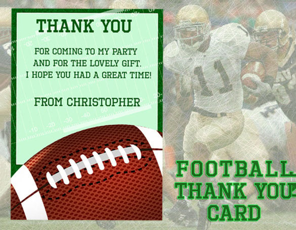football thank you card