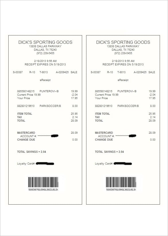 receipt transaction acknowledge grocery sampletemplatess