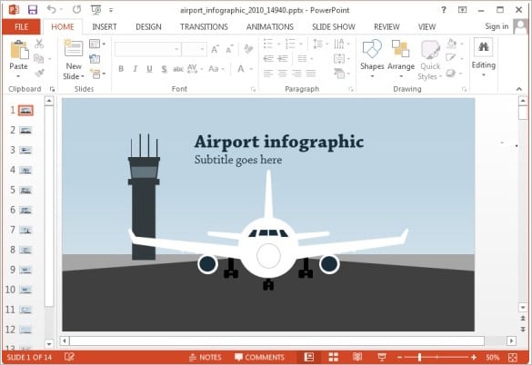 free aeroplane infographic powerpoint download