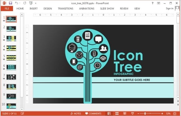 free animated tree infographic powerpoint
