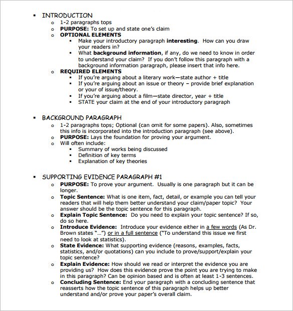 comparison essay outline example