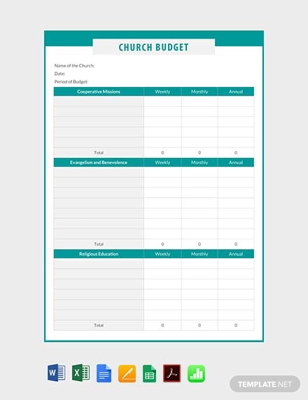 20  Church Budget Templates in MS Word PDF Excel Apple Pages