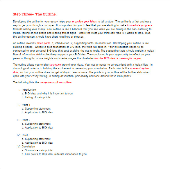 point by point essay format