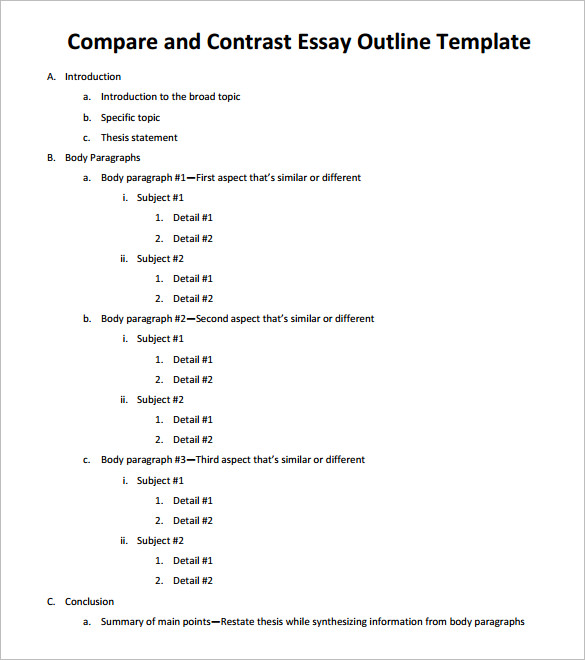 introduction of a compare and contrast essay