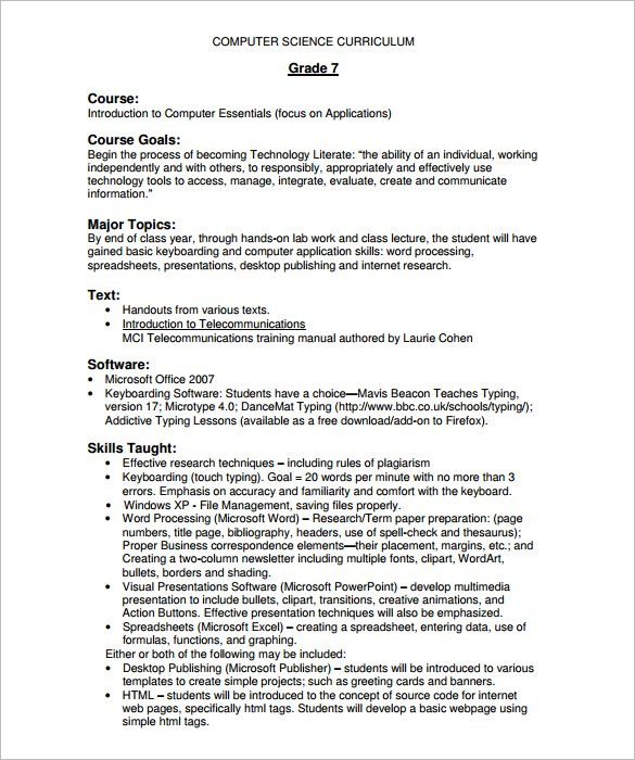 7+ Course Outline Template - DOC, PDF