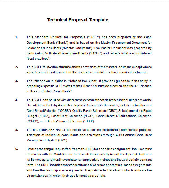 free consultancy technical proposal word download