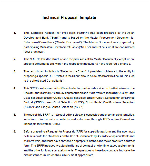 Technical Proposal Templates 22 Free Sample Example Format Download