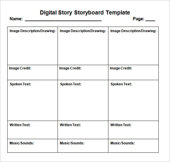 free digital storyboard template word format download