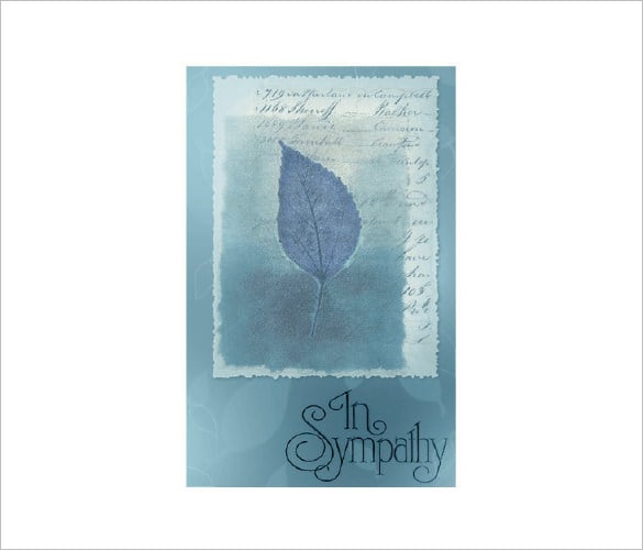 free download sympathy card with leaf in word format