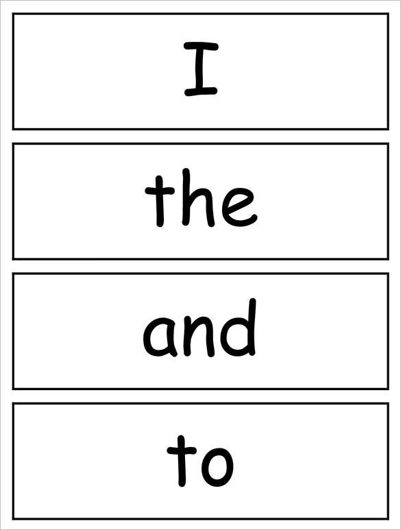 free downoad word flash card template
