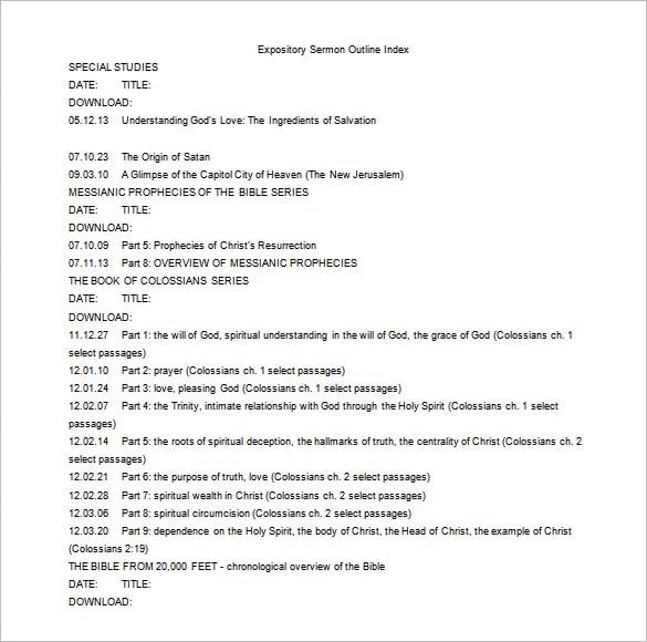 free expository sermon outline template