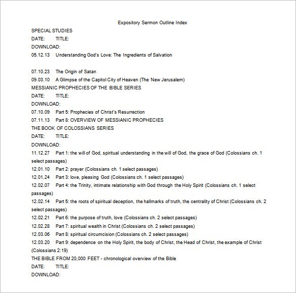 Preaching Outline Template