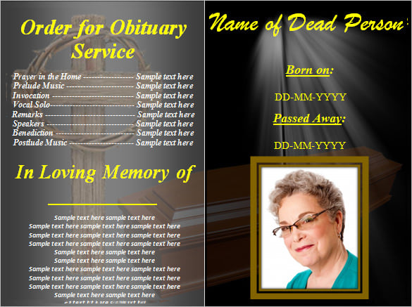 free funeral obituary program template
