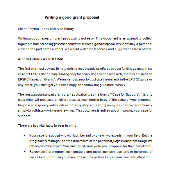 free grant writing proposal word download