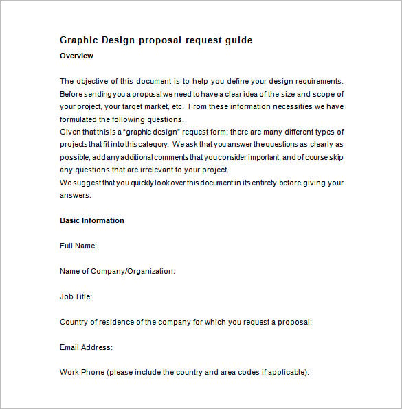 free graphic design proposal word download
